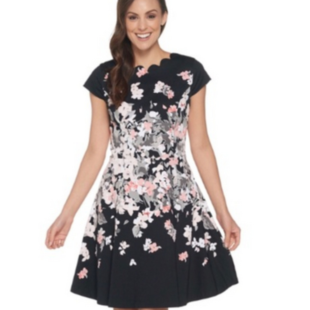 Isaac Mizrahi Floral Fit & Flare Dress - Sz 14